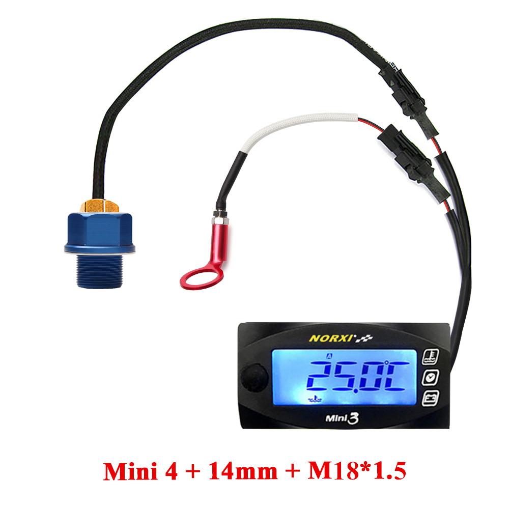 Motorcycle MINI 4 DUAL TEMP METER oil temp gauge cylinder temperature voltage time For cb500x nmax125 XMAX250 300