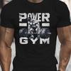 Power Gym Weightlifter Graphic Men's Cotton Short Sleeve T-Shirt Fitness Workout Tee