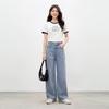 Women's High-Waisted Wide-Leg Denim Trousers