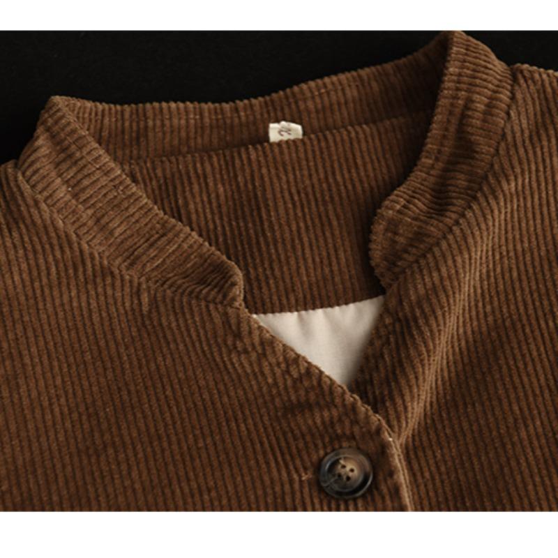 DIMANAF 2025 New Vest Short Corduroy Jacket  Autumn Sleeveless Retro Coat Buttons Women Solid