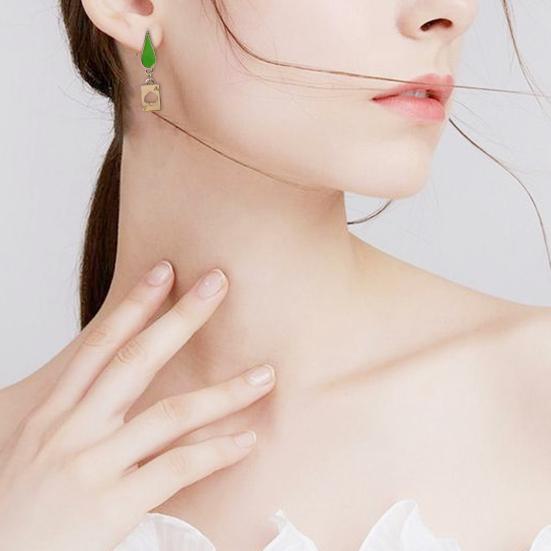 Hunter Anime Cosplay Poker Joker Ear Stud Earring for Hisoka Jewelry Accessories