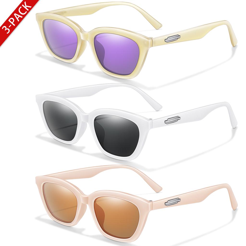 1Pc/3Pcs Cat Eye Fishing Sunglasses Women Fashion Designer Cut Small Frames Shades Retro Men Party Ladies Goggles Uv400