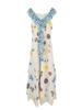 Floral Print Spaghetti Strap Ruffle Vacation Dress for Women - Summer 2026 Yunnan Sichuan Gauze Maxi Dress