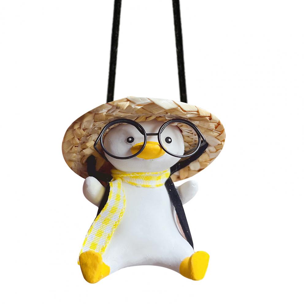 

Duck-shaped Hanging Decor Cute Cartoon Duck Car Hanging Decoration for Home Office Auto Rearview Mirror Adorable for Birthday