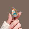 Enamel Sailboat Brooches For Unisex Boat Lapel Pins Casual Party Accessories Jewelry Gifts