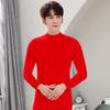 Men's Autumn Ultra-Thin Modal Long-Sleeve Mid-Neck T-Shirt for Middle-Aged & Elderly
