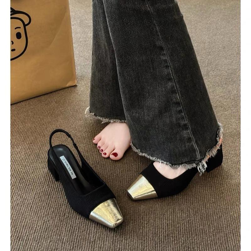 Women'S New Model Dress Sandal Mid Heel Comfort Sandals Fashion Women'S Shoes Pointed Simple Princess Shoes Mujer Zapatos
