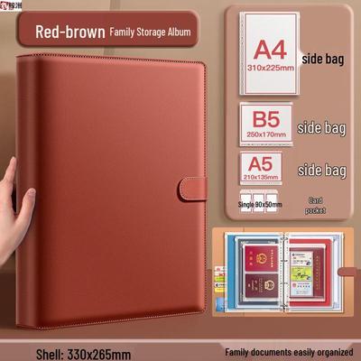 Faux Leather Family Document & Certificate Organizer