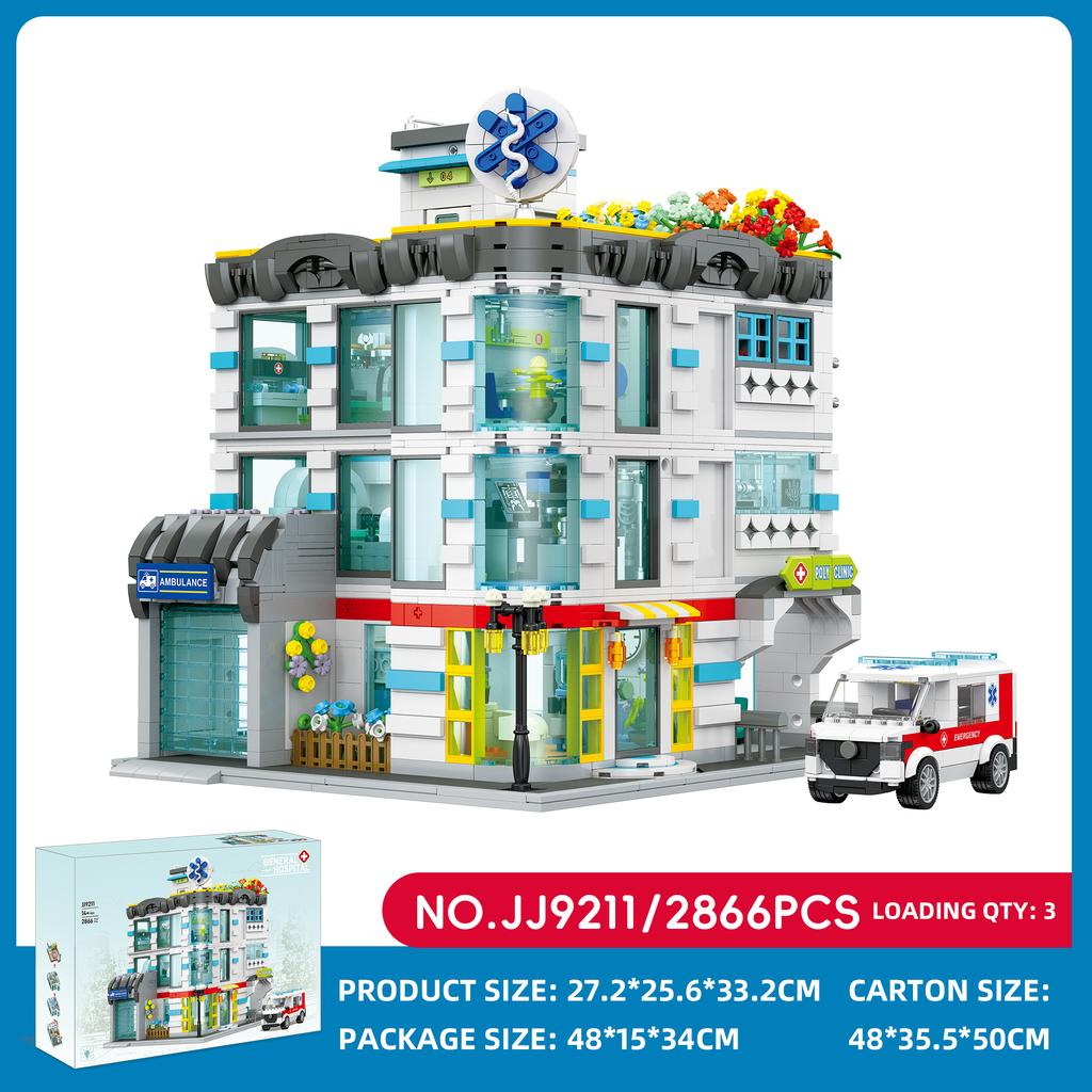 City Large-Scale Building Street Scene Series With Lights Building Blocks Set, Desktop Ornament, Toy Decoration, Birthday Gift