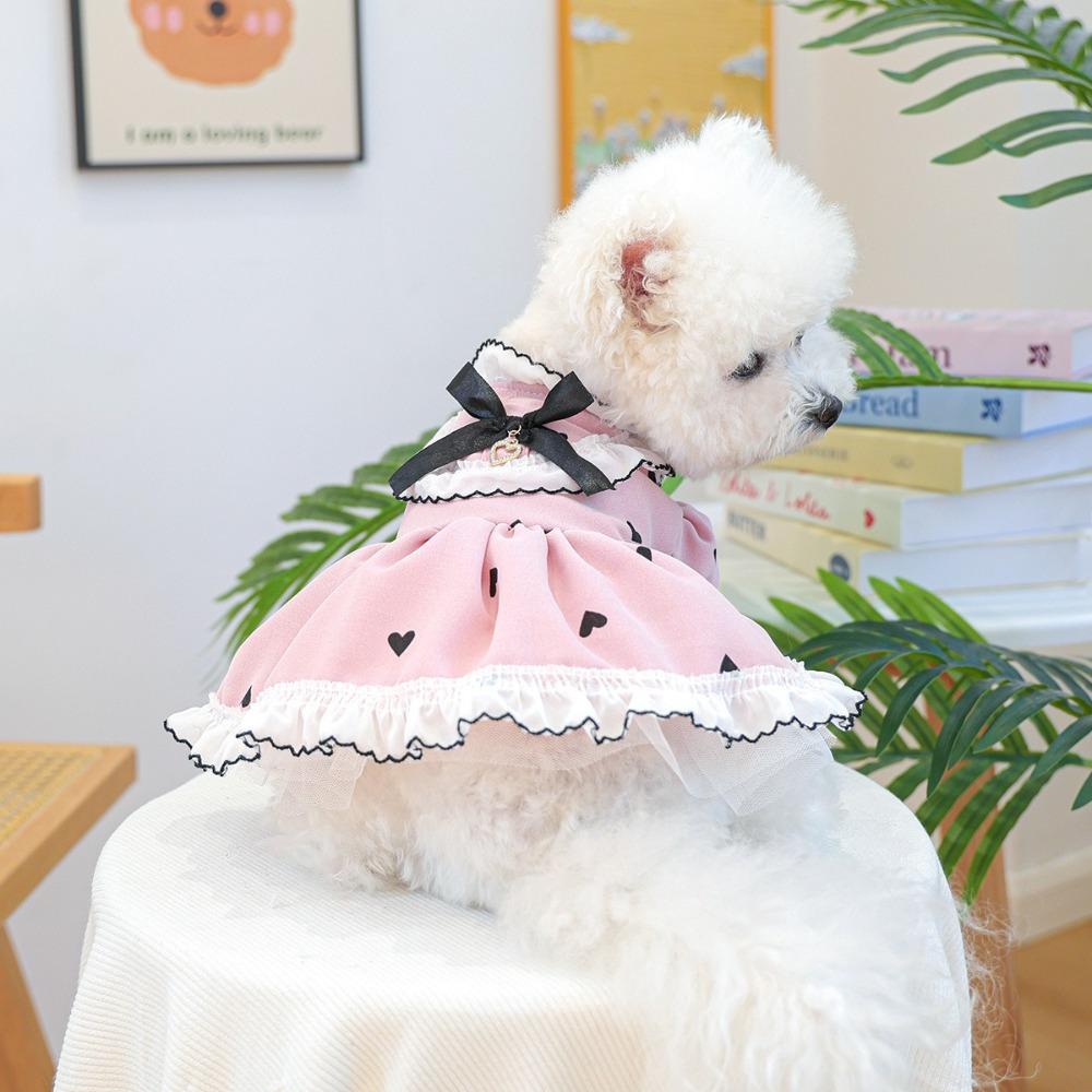 Cute Pet Puppy Clothing Breathable Dog Fluffy Skirt Stylish Dog Princess Dress  Birthday Party