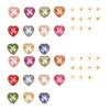 22 Sets Heart Shaped Rivets 16mm Mix Color Decorative Heart Pearl Rivets for Bags Shoes Jackets Belts Clothing Wallets
