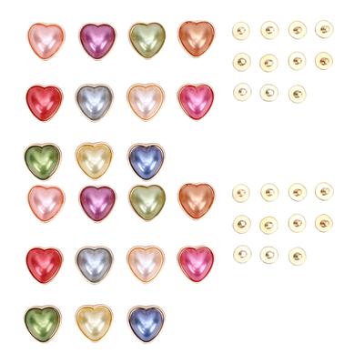 22 Set Borchie a Forma di Cuore 16mm Colore Misto Borchie Decorative a Cuore con Perla per Borse Scarpe Giubbotti Cinture Abbigliamento Portafogli