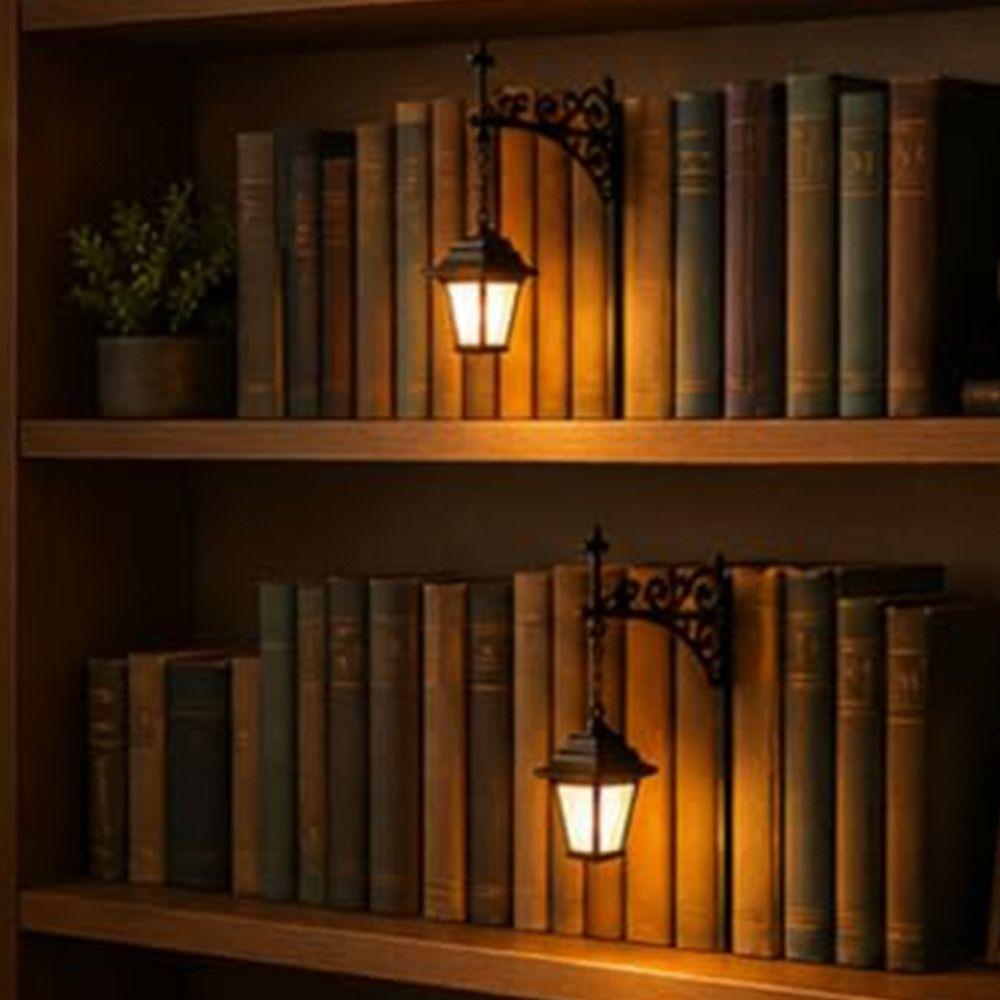 Warm LED Library Lantern Mini Bookcase Lamp Gifts Book Nook Lamp  Bookshelf Decor