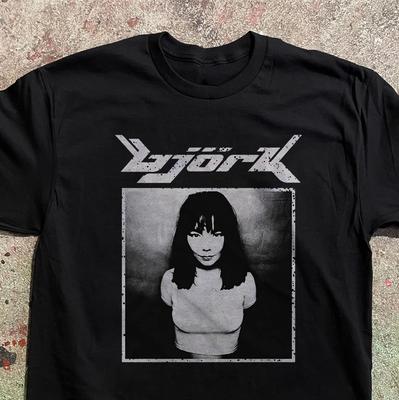 Björk Heavy Metal T-Shirt Vintage 90s Aesthetic Alternative Music Tee Y2K Singer Merch Black & White Photo Tee Icelandic Musician Electronic