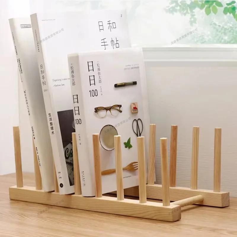 Kitchen Multi-Functional Plate Storage Rack Holder Household Kitchen Bamboo Wood Display Display Rack Dish Plate Draining Rack