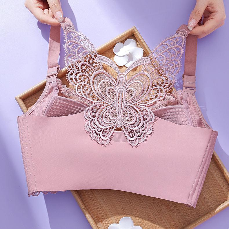 BH mit Knopfleiste vorne für Damen Schmetterlingsrücken Übergröße Unterwäsche für Damen Verstellbarer Typ ohne Bügel Brustretraktions-BH
