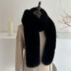 Autumn and Winter Extended Double-sided Plush Thickened Scarf Imitation Fur Fox Hair High-end Scarf Women's Warm and Thickened