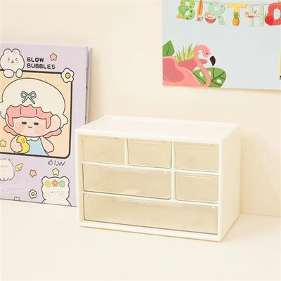 6-compartment Drawer-style Table Storage Compartmentalized Dressing Table Storage Rack Small Items Desktop Storage Box