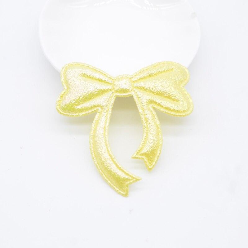 20Pcs 60*60mm Shiny Leather Bow Tie Appliques for Clothes Hat Sewing Supplies Patches DIY Headwear Hair Clips Decor Accessories