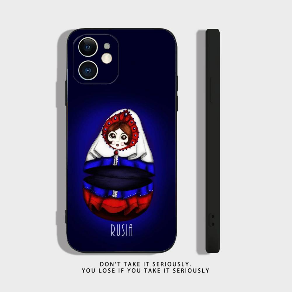 

Cute Cool Russian Art Matryoshka Phone Case For iPhone 17,16,15,14,13,12,11,X,XR,XS,Plus,Mini,Pro,Max black Shockproof Cover iPhone11