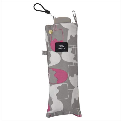 Nifty Colors Ice Flat Mini Folding Umbrella, Gray, 50cm, 6 Ribs, with Storage Bag, 1366GY