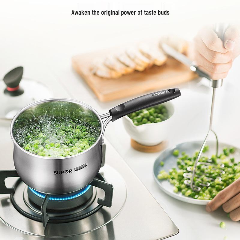 Supor 304 Stainless Steel Non-stick Milk Pot for Babies and Toddlers, Ideal for Cooking Noodles and Frying.