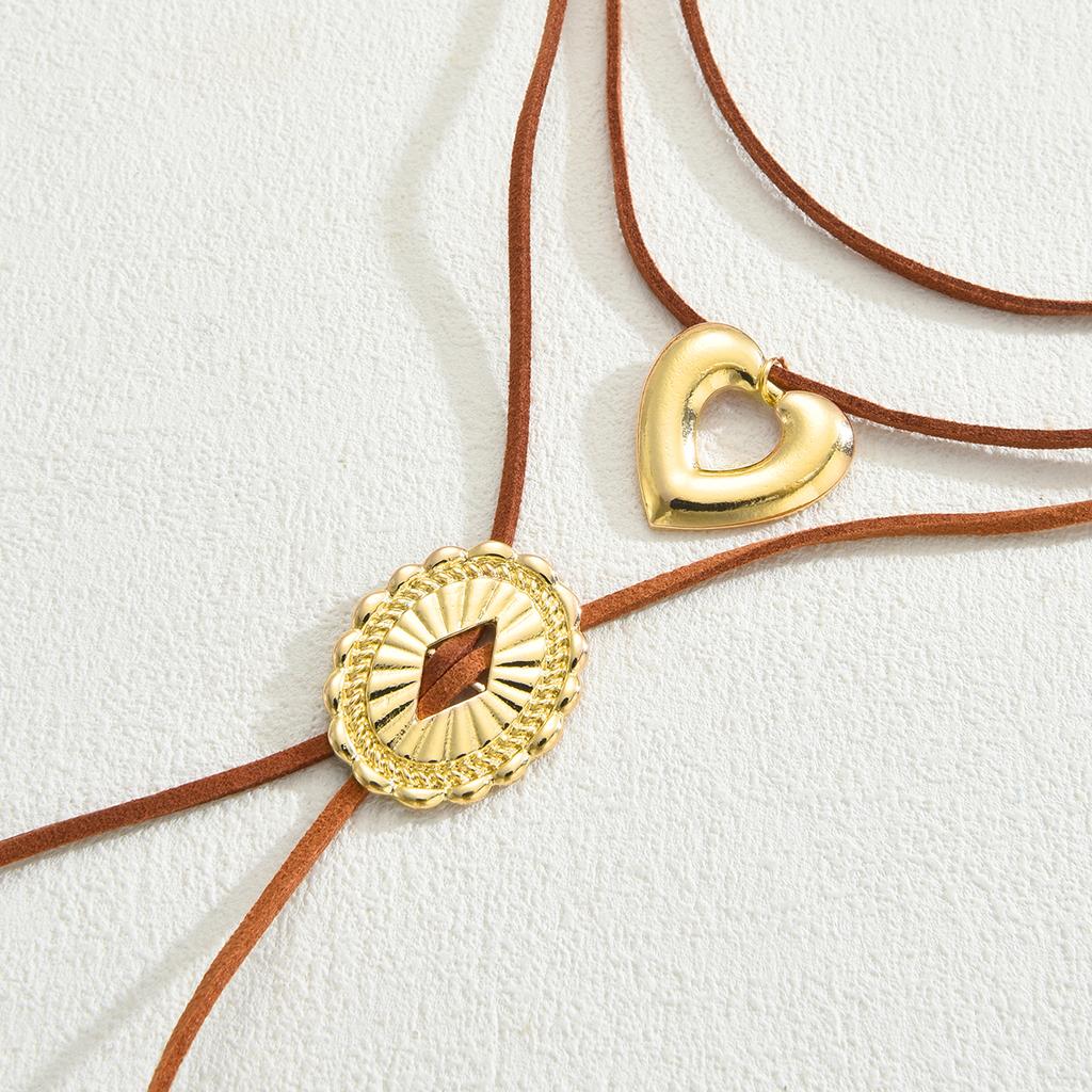 17KM Fashion Hollow Out Diamond Shape Heart Necklace Jewelry Women Trendy Shiny Daily Party Accessory Decorative Gift Idea For Her