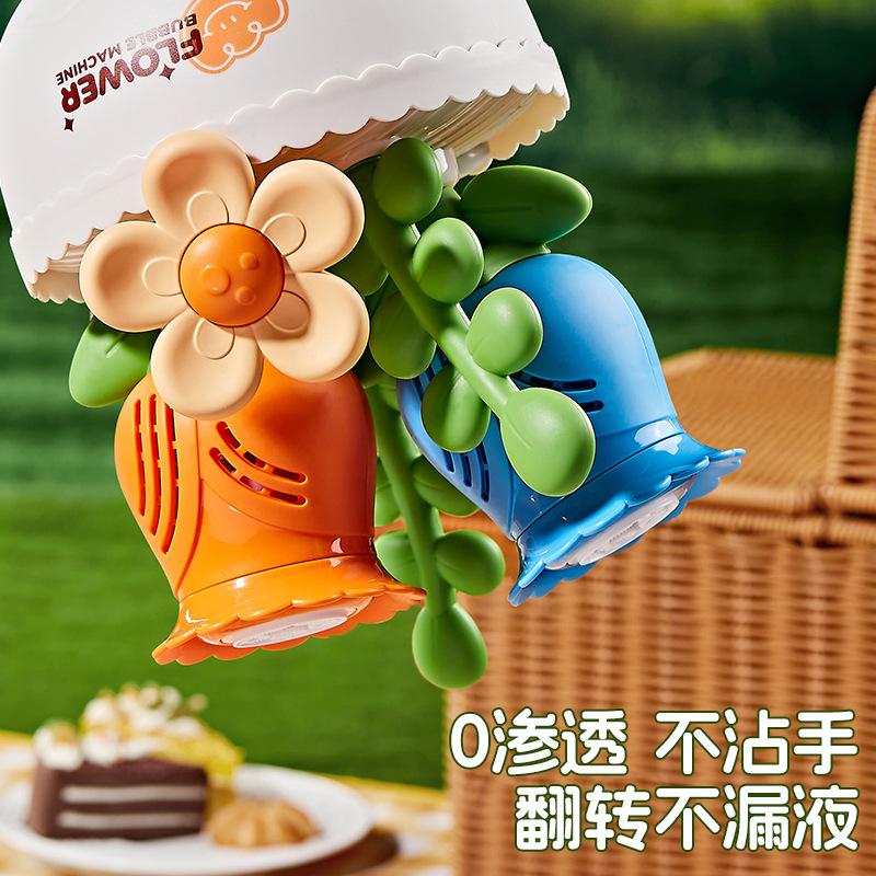 Elektrische Blumenstrauß-Blasenmaschine mit Licht für Mädchen Kinder Geschenk