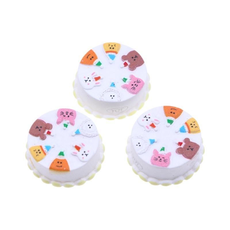 Doll House Mini Simulation Baking Dessert Birthday Cake Model Doll House Home Scene Decoration