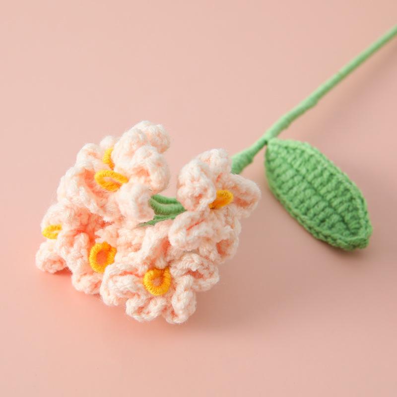 1pc Crochet Flowers Finished Bouquet  Handwoven Knitted Graduation Flower Cute Artificial Decorative Flowers Wedding Home Decor
