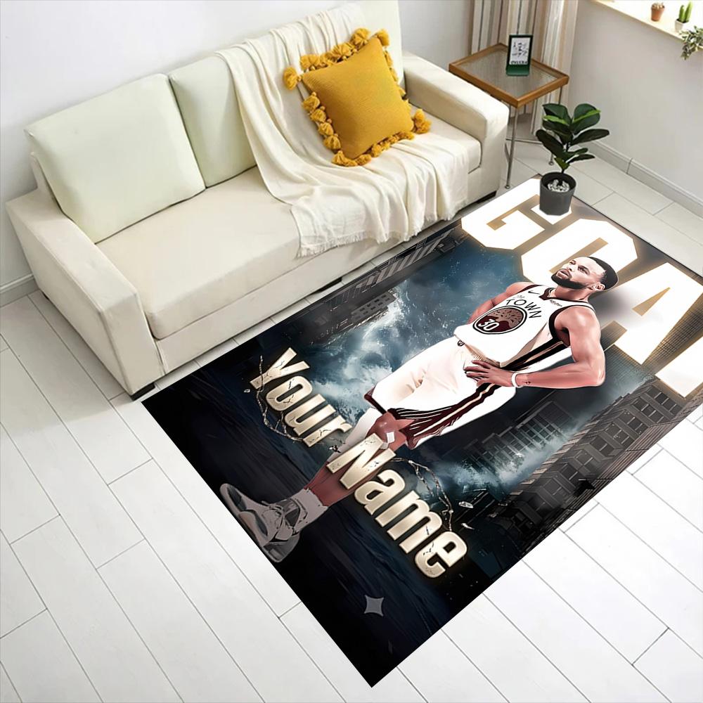 Golden State Warriors Curry Personalized Text Carpet Design for Entryway Game Room Study Room Decorate Room Antislip Carpet Office Home Decor