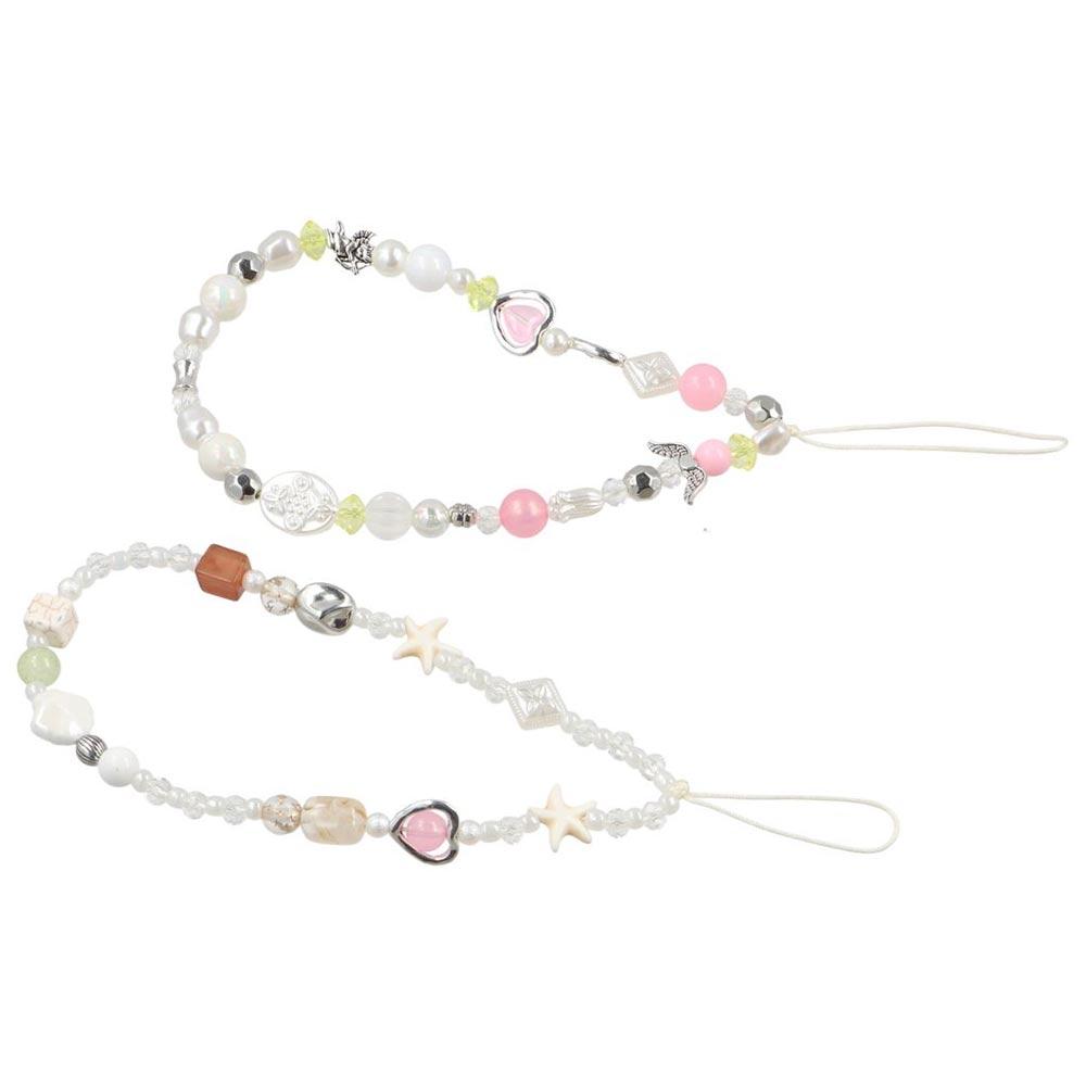 Phone Charms Beaded Phone Chain Hanging Cord Mobile Lanyard Phone Strap  Women Girls