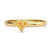 Citrine Heart Dainty Minimalist Design Ring - 925 Sterling Silver Gold Vermeil