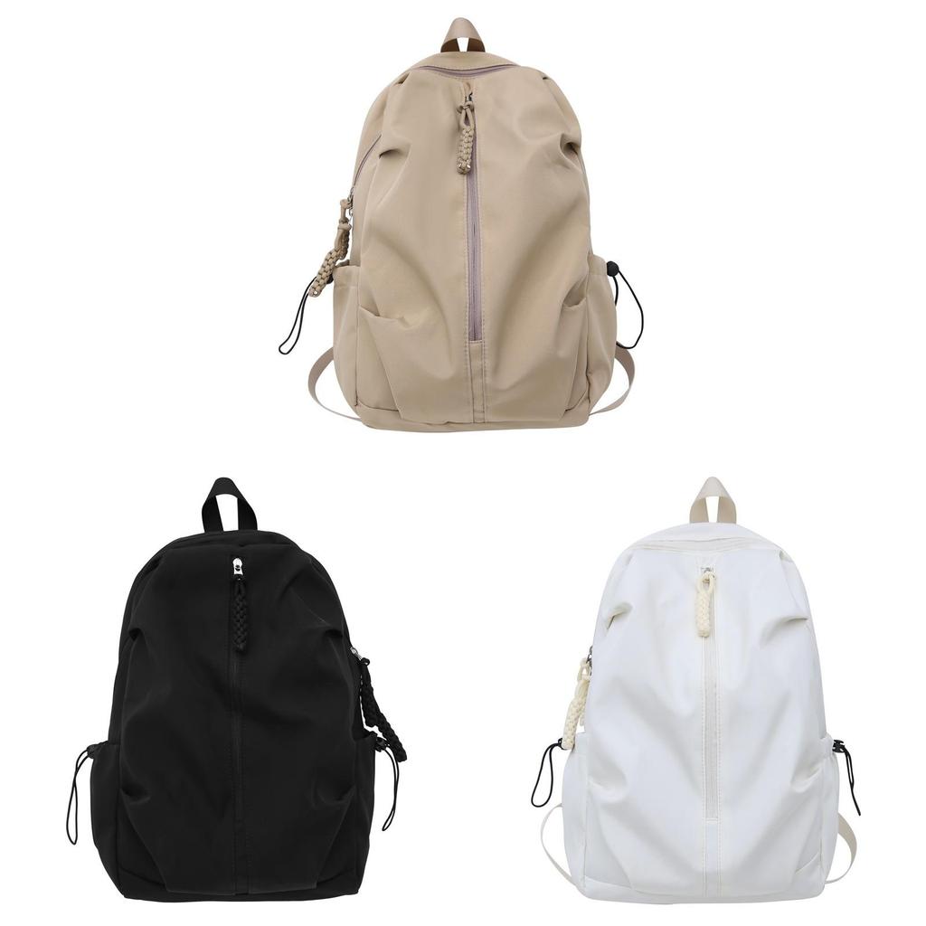 Nylon Student Backpack With Multiple Pockets For Daily Use