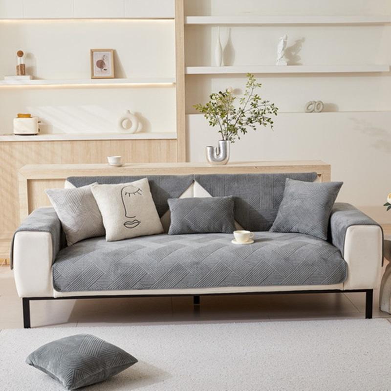 1PC Thicken Velvet Sofa Mat Cover for Autumn Winter Universal L Shaped Corner Sofa Cushion Light Luxury Non-slip Couch Protector