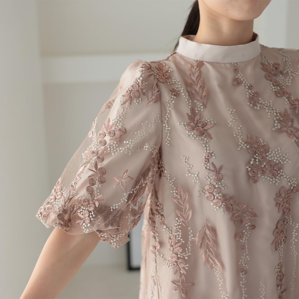 Petrecere de Nuntă O Singură Purtare la Floral 324241 [MAI MULTE AUNI] Rochie, Rochie, Piesă, Femei, Nunți, Invitații, Model, Broderie, Dantelă, Recepție, (BEG S)