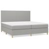 VidaXL Lit à sommier tapissier avec matelas Gris clair 200x200cm Tissu - Modèle 3142201