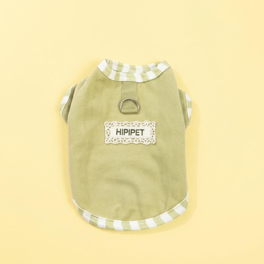 Autumn and winter two-legged German velvet vest home top can lead small and medium-sized dogs, dog clothes, cat clothes thickened