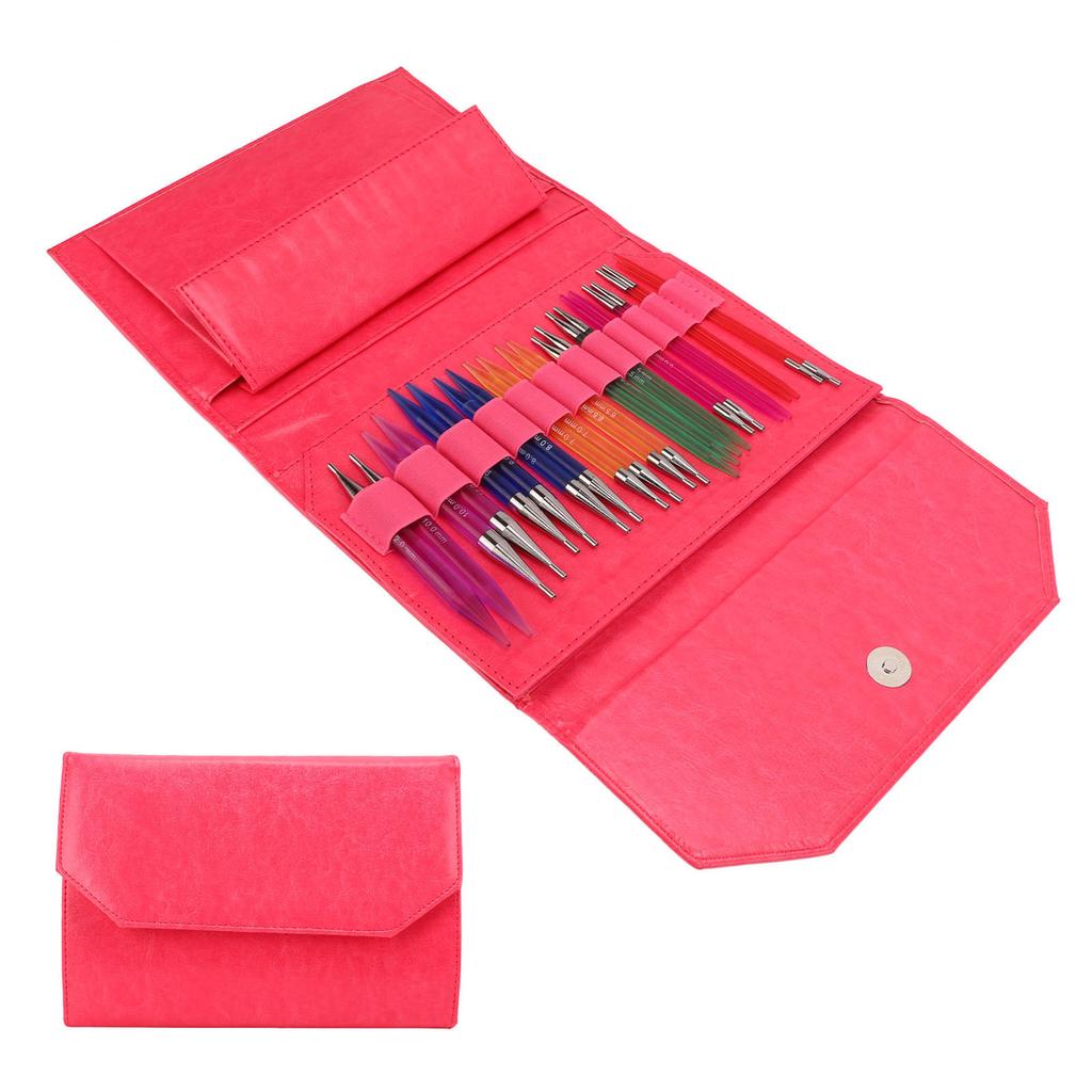 12 Pairs Knitting Kit 12 Different Sizes Comfortable Grip Glossy Polished Appearance Acrylic Material Crochet Supplies