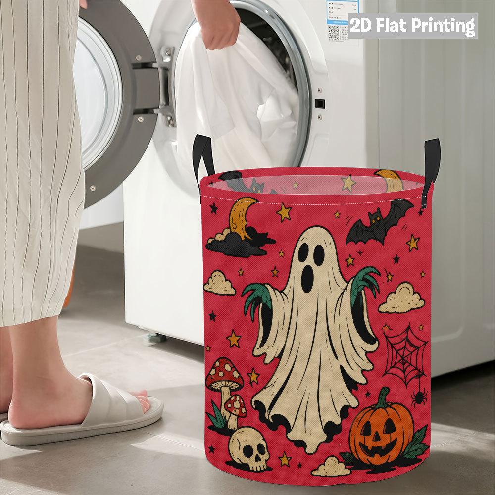 Collapsible Laundry Basket Large Round Waterproof Fabric Hamper Dirty Clothes Storage Bin Toy Organizer with Handles