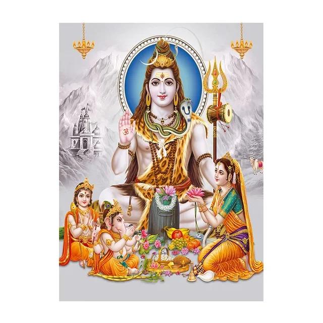 Religion Elephant God India Hinduism Ganesha Painting Canvas Durga Golden Zari Art Poster Prints Living Room Home Decor Pictures