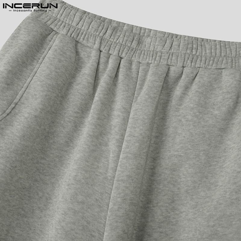 INCERUN Men Elastic Waist Cutout Hollow Long Sport Trousers Sweatpants