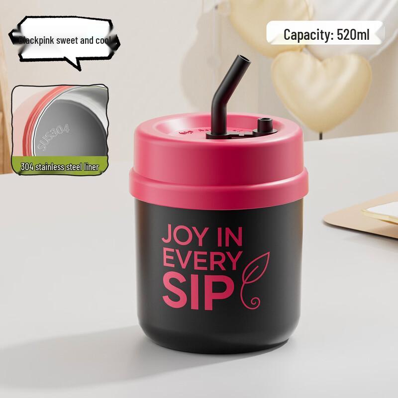 OLOEY Insulated Stainless Steel Straw Mug