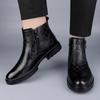 Fashion Men Boots Style Leather Shoes Italiano Genuine Leather Boots Platform Shoes For Men Zipper Fashion Short Boots Chelsea Boot