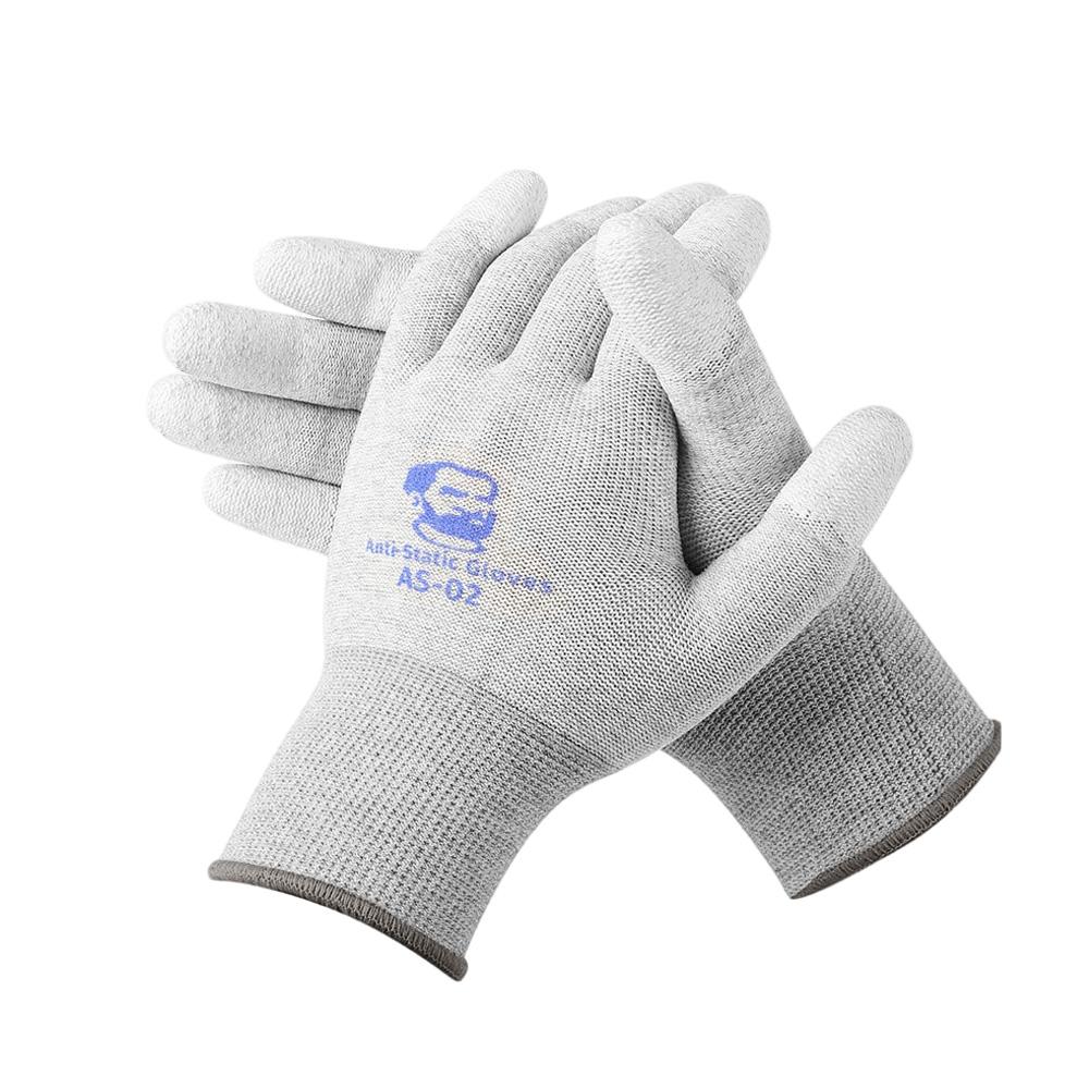 MECHANIC AS02 M L Elasticity Non-Slip Carbon Fiber Gloves Non-Slip PU Coating Layer Protective for Phone Electronic Parts Repair