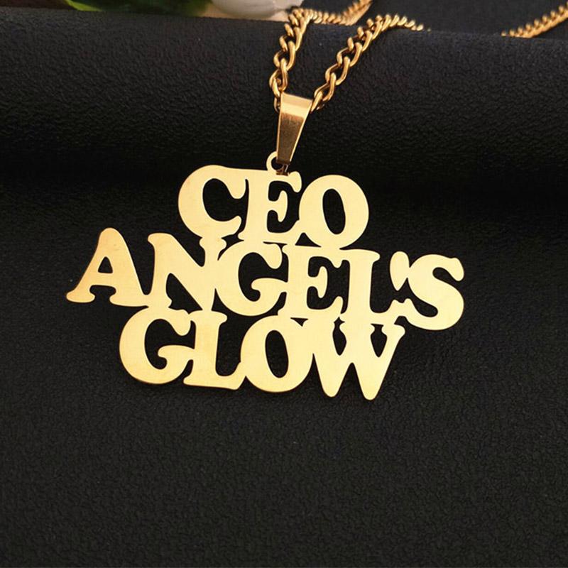 Customized Names Pendant Necklace Stainless Steel Personalized Jewelry Cuban Thick Chain for Men Women Detachable Necklace Gift