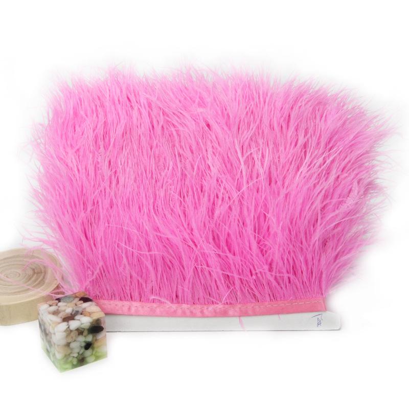 Feather1 Meter Fluffy Ostrich Feather Satin Trim Cloth Sideband 8-10cm Ribbon Fringe Suitable for Skirts / Dresses / Apparel Party DIY