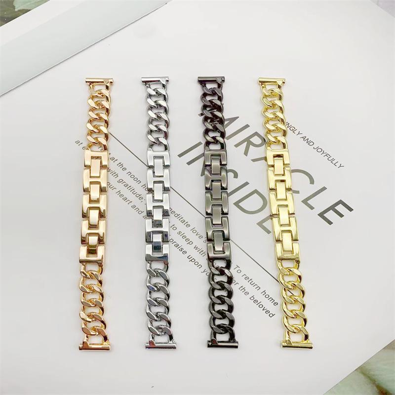 Stylish Metal Denim Chain Watch Band for Xiaomi Mi Band 8/9 - Women's 12-18mm Single Row Design