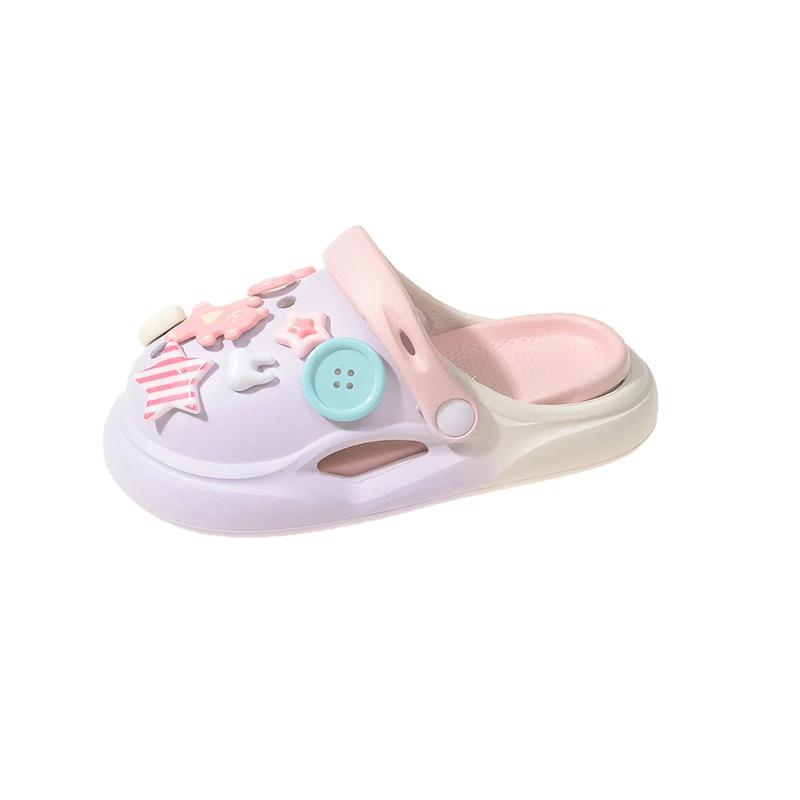2024 Children Sandals for Girl Summer New Fashion Korean Style Comfortable Anti-slippery Cute Cartoon Versatile Cool Beach Shoe