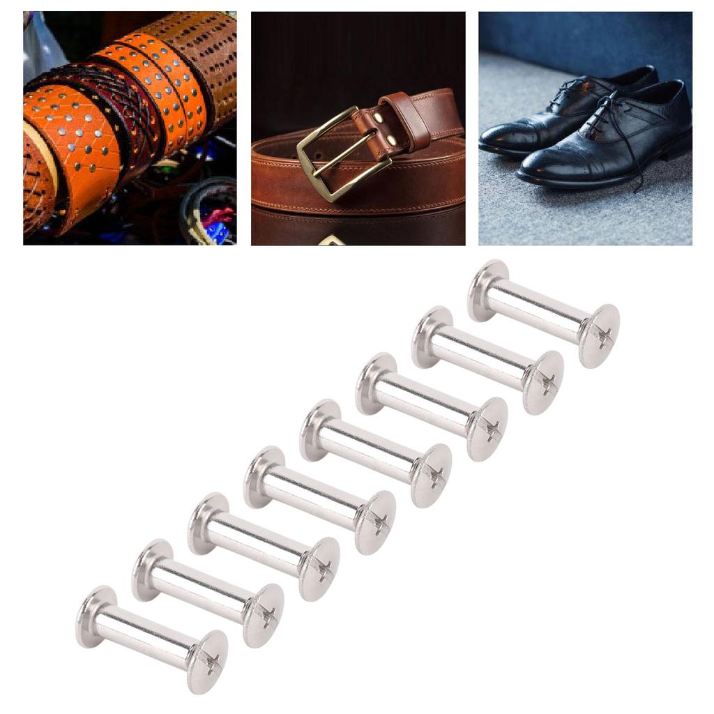 100 Sets Rivet and Screw Stainless Steel M2.5 Flat Round Head Rivet Stud Fastener Set for Leather Crafts Decoration